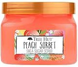 Tree Hut Peach Sorbet Shea Sugar Scrub, Exfoliating, Hydrating & Moisturizing Body Scrub with Shea Butter & Nourishing Essential Oils, Smooth & Soften Skin, 18 oz