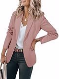 Cicy Bell Womens Casual Blazers Open Front Long Sleeve Work Office Suit Jackets Blazer Nude Pink