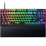 Razer Huntsman V3 Pro TKL Esports Gaming Keyboard: Analog Optical Switches - Razer Snap Tap - Rapid Trigger - Adjustable Actuation - Media Keys & Dial - Doubleshot PBT Keycaps - Wrist Rest - Black