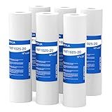 Purevua 20 Micron 10" x 2.5" Sediment Filter, Whole House Water Filter Cartridge Replacement for Any 10 inch RO Unit, Compatible with Culligan P5, GE FXUSC, WFPFC5002, AP110, WHKF-GD05, Pack of 6