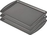 GoodCook Everyday Baking Sheet Set Nonstick Carbon Steel Standard-Sized Cookie Sheets for Even Baking, Bakeware Set Includes 3 Pans with Scratch-Resistant Finish, 13x9-Inch, Gray