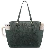 LOVEVOOK Laptop Tote Bag for Women With Large Cup Holder, Leather Work Tote Bag for Women,15.6 Inch Professional Computer Briefcase Business Teacher Commuter Shoulder Bag,Office Travel Gift