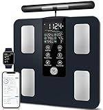 GE Smart Scale for Body Weight: 8-Electrode Digital Bathroom Scale for Weight Fat BMI Muscle Mass Full Body Composition Analyzer 27 Measurements Bluetooth Highly Accurate Weighing Machine, 400 lbs