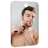 Nyosye Shower Mirror Fogless for Shaving Anti-Fog Frameless Wall Hanging Makeup,11.81" L x 7.87" W,Darkgrey