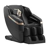 Real Relax 2025 Full Body Massage Chair, Zero Gravity Shiatsu Massage Chair Recliner, Foot Massage, Bluetooth, Large Control Screen (Black and Gold)