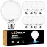 Dekang 8-Pack LED Vanity Light Bulbs for Bathroom 4000K Natural Daylight, E26 Base Globe 60W Incandescent Equivalent, 5W Round Light Bulbs for Vanity Mirror, 500LM, Non-dimmable