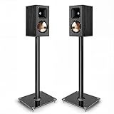 PEGZONE Speaker Stands Pair for Surround Sound,55 LBS Capacity,30.1 inch Floor Bookshlef Speaker Stands,Cable Management,Large Base,1 Pair,Black
