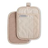 KitchenAid Beacon Two-Tone Non-Slip Pot Holder Set, Milkshake/Beige, 7"x10", 2 Piece