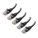 Cable Matters 10Gbps 5-Pack Snagless Cat 6 Ethernet Cable, 6ft, Black