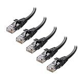Cable Matters 10Gbps 5-Pack Snagless Short Cat 6 Ethernet Cable - 3ft, Cat 6 Cable, Cat6 Cord, Ethernet Cord, Black