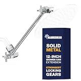 HammerHead Showers® Solid Metal 12-Inch Adjustable Shower Extension Arm – Raises Showerhead Height, Supports up to 10lbs – Chrome