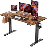 ErGear Height Adjustable Electric Standing Desk, 48 x 24 Inches Sit Stand up Desk, Memory Computer Home Office Desk, Vintage Brown