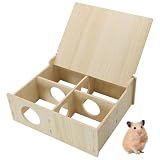 Yasdyri Hamster and Mouse Wooden Tunnel Cage Secret Peep Shed Waterproof