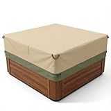 BPS Waterproof 600D Outdoor Hot Tub Cover, Spa and Hot Tub Cover Replacement with Zipper and Storage Bag for Square Inflatable Hot Tub, 92''W x 92''D x 20''H