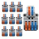 Litoexpe 10 Pcs 2 in 4 Out Mini Electrical Wire Connectors, Nylon Compact Splicing Butt Terminal Block Connectors