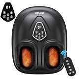 Foot Massager with Heat, Shiatsu Foot Massager with Remote, Electric Feet Massage Machine for Neuropathy,Plantar Fasciitis, Circulation, FSA Eligible HSA Store Eligible Massager (Deep Black,Corded)