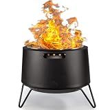 Smokeless Fire Pit 20-Inch – Portable Outdoor Wood Burning Fire Pit for Patio, Backyard & Camping, Stainless Steel, Removable Ash Pan, Stand & Cover – TIKI Social Fire Pit