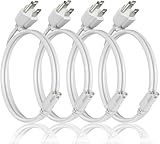 JESLED T8/T5 2FT Integrated LED Tube Light Fixture AC Power Cord Cable with 3-Prong US Plug for Garage, Workshop, Warehouse Commercial Lighting (4-Pack)