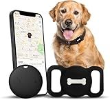 Smart Pet Tracker, Dog Tracker with Black Collar Holder, Smart Tag for Seamless Location Tracking, MFi Certificated, No Monthly Fee, Work with Find My, No GPS Tracker, iOS Only (Black)