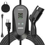 Toptoo Level 1+2 Portable EV Charger for Electric Cars, 16A 3.5KW with 1.8 Inch LCD Display, 110V-240V, 6-20P Power Plug, J1772 Compatible, Applicable to Household Electricity
