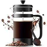 Utopia Kitchen 34 Ounce 1 Liter French Press Coffee Maker, Tea Maker, Travel Coffee Presses, Heat Resistant Thickened Borosilicate Coffee Pot for Camping Travel Gifts, Black Pack of 1