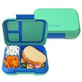Bentgo Pop - Leak-Proof Lunch Box & Removable Divider for Ages 8+ & Teens - Lunch Container Holds 5 Cups of Food; 3-4 Compartments; Microwave/Dishwasher Safe; 2 Year Warranty (Spring Green/Blue)