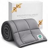 Smart Queen Weighted Blanket 10lbs (48”x72”,Grey) Twin Size Soft Cooling Heavy Blanket for Sleeping, Breathable All Season Comfort with Premium Glass Beads,Machine Washable