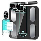 Healthkeep Scale for Body Weight Digital Bathroom Scale with 8 Electrodes, 21 Body Datas Dual Frequency BIA Measurement Smart Weight Scale Compatible with iOS & Android, Max 400lb/180kg/28st
