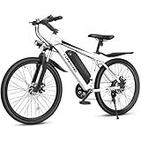 Funhang Electric Bike for Adults, 26'' 1000W Peak Ebike, Up to 50 Miles 21.7MPH Electric Mountain Bike with 48V 374.4WH Removable Battery, Adjustable Stem, Fenders, Lockable Suspension Fork, 21-Speed