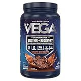 Vega Sport Vegan Protein Powder + Recovery - 30g Plant Based Protein per Serving, Chocolate, 19 Servings, 5g BCAAs, Probiotics, NSF Certified, for Shakes & Smoothies, 1.8lbs (Packaging May Vary)