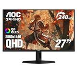 AOC Q27GAZD 27" QD OLED Gaming Monitor, QHD 2560 x 1440, 240Hz 0.03ms, HDMI 2.0 x1, Display Port x1, G-Sync Compatible, Console Gaming Ready, 3-Year Zero-Bright-Dot