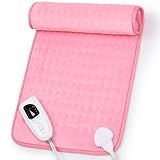 Heating Pad,Electric Heating Pads,Heating Pad for Back,Pink,24x12 Inch
