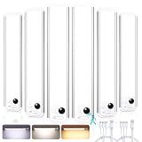 RUIKORING 8.5" Under Cabinet Lighting 6 Pack, 3 Colors Closet Lights