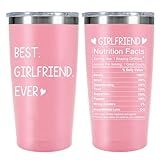 Waldeal Best Girlfriend Ever Tumbler 20 Oz - Gifts for Girlfriend, Christmas, Anniversary, Birthday, Valentines Day Gift Ideas for Her, Stainless Steel Vacuum Insulated Travel Mug, Pink
