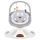 Baby Swings for Infants to Toddler Remote 5 Speeds Timer Safety Lock Gray