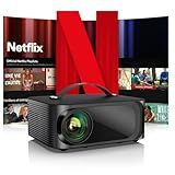 [Netflix-Licensed/1200 ANSI]Outdoor-Projector-4K with Wifi6 and Bluetooth, Smart TV OS & DoIby Audio, Portable Projector with Netflix/YouTube/PrimeVideo, ONOAYO 1080P Movie Proyector with 300''Display