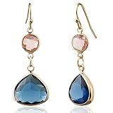 Desnuage Sapphire Blue Earrings Dangle Handmade Aquamarine Blue Topaz Earrings Drop Earrings for Women