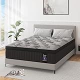 VISCOUNTESS Queen Mattress, 14 Inch Hybrid Mattresses in Box with Gel Memory Foam & Pocket Spring, Euro Top, Medium Firm for Back Support & Pressure Relief, Motion Isolation, Grey
