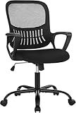 SMUG Home Office Computer Desk Chair - Ergonomic Mid-Back Mesh Swivel Rolling Work with Wheels, Comfy Lumbar Support and Armrest, for Bedroom, Study, Dorm, Student, Adults