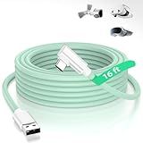 Jiunai Link Cable for Meta Quest 3S 2 Pico 4 Oculus USB 3.1 to Type C Cord Speed PC Data Transfer, VR USB A to USB C Virtual Reality Headset Cable for Apple Vision Pro 2025 Steam PC Game Headset - Green
