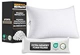 Utopia Bedding Shredded Memory Foam Pillows (Queen), Cooling Adjustable Bed Pillows for Sleeping with Washable Pillow Case, Back, Stomach and Side Sleeper Pillow, Plush and Supportive (1 Pack)