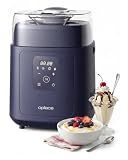 Oplace 4-in-1 Compressor Ice Cream Maker (1.0Qt), No Pre-Freezing, Automatic Yogurt Maker, Gelato Sorbet Frozen Yogurt Soft Serve Machine, Compact Vertical Design for Home Kitchen(Blue)