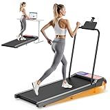 Walking Pad Treadmill with Handle Bar, 2.5 HP Portable Compact Under Desk Treadmills, 5.0 Speed Walking Pad with App, Small Folding Treadmill for Home Office, LED Display
