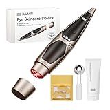 INIA 4-in-1 Eye Massager Tool Under Eye Red Light Therapy for Face, Eye Lift Depuffing Wand with Heat & Vibration for Dark Circles, Puffiness & Skin Firming – Enhances Skincare Routine