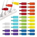 Wrap-It Storage - Cable Labels, Medium, Multi-Color (30-Pack) Write On Cord Tags for Wire Management and Identification