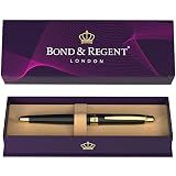 Bond & Regent 24 Karat Gold Luxury Rollerball Pen - Fancy Executive Professional Writing Gift Set for Men & Women, Nice Pens, Gloss Black