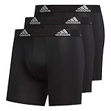 adidas Microfiber, Performance Boxer Briefs Underwear Pack for Men, Black/Light Onix Grey/P, Medium