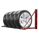 Tire Rack - 32 to 50in Adjustable Tire Storage Rack - Wall Mounted Garage Shelving for Seasonal Tires - 300lb Capacity - Car Accessories by Stalwart