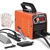 Super Mini Stick Welder Machine,110V 250A ARC Portable MMA Welding Machine for Beginners,Welding Machine with 10pcs Welding Rod Tools,IGBT Inverter Welder,Hot Start Arc Force Anti-stick (Orange)