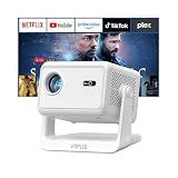 【Officially-Licensed APP & 3000 ANSI】4K Mini Outdoor Projector with WiFi and Bluetooth, VOPLLS Smart Portable Wireless Movie TV Projector for Home/Bedroom/Gaming